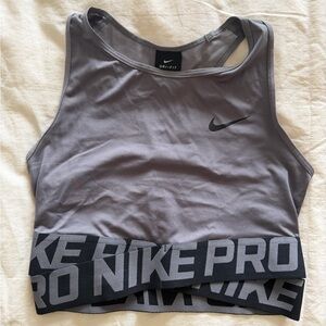 Nike Dri-FIT Light Gray Sports Top sports bra sheer back